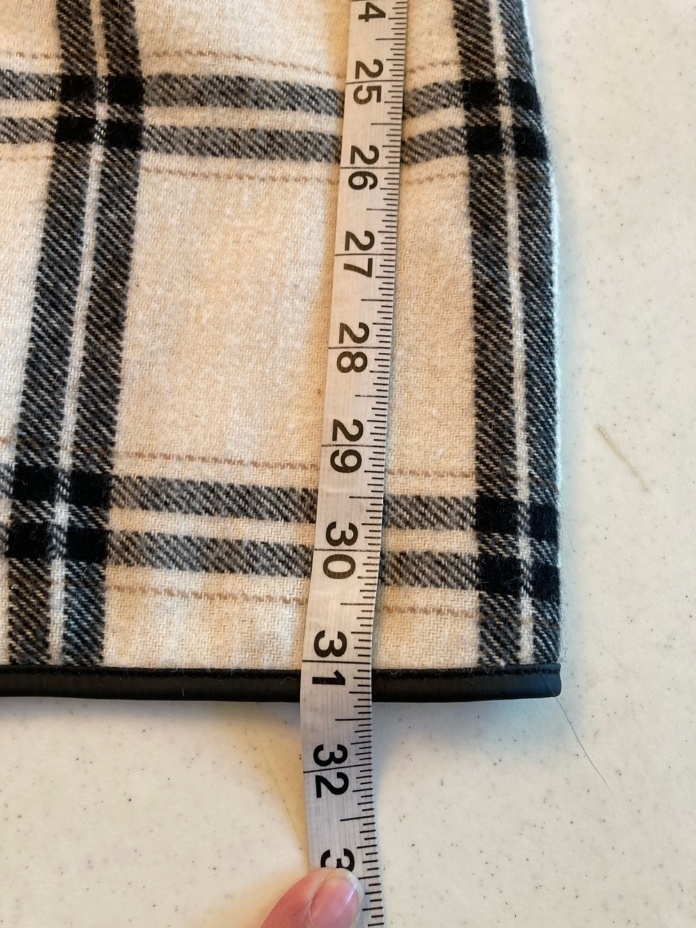 PINKO Cream and Black Plaid Fringe Wool Blend Jacket - Picture 10 of 11